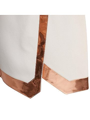 Thierry Mugler MUGLER cream virgin wool metallic copper PVC edge tulip skirt FR38 M (view 2)
