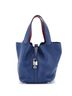 Hermès 100% Leather Blue Purple Eclat Picotin Lock Bag Clemence MM One size - photo 1
