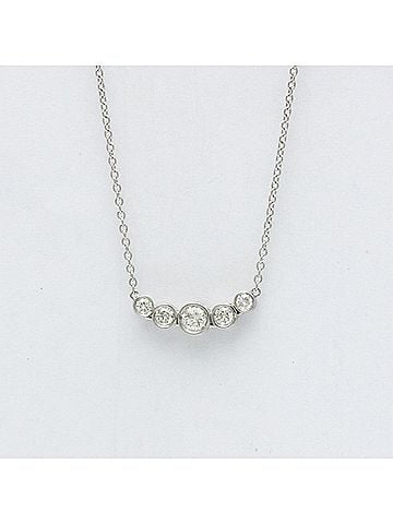 Tiffany Tiffany Jazz Graduated Necklace Platinum Diamond Men,Women Fashion Pendant Necklace (Silver) (view 1)