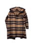 Michael Kors Collection Plaid Brown Tan Black Coat Size S - photo 2