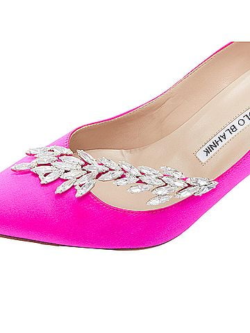 Manolo Blahnik Manolo Blahnik nadira satin crystal mid pumps (view 2)