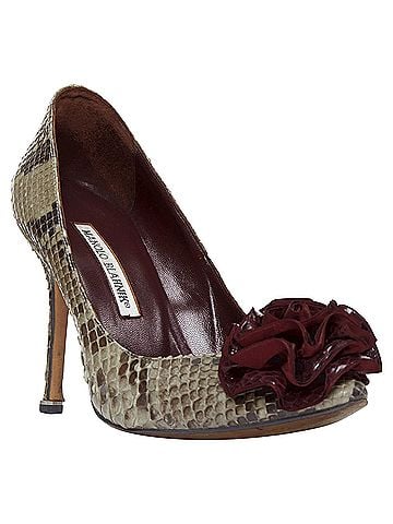 Manolo Blahnik Manolo Blahnik Scaled Leather Rose Applique Pumps (view 2)