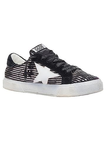 Golden Goose Golden Goose Fancy Metallic Stripe Distressed Sneakers (view 2)