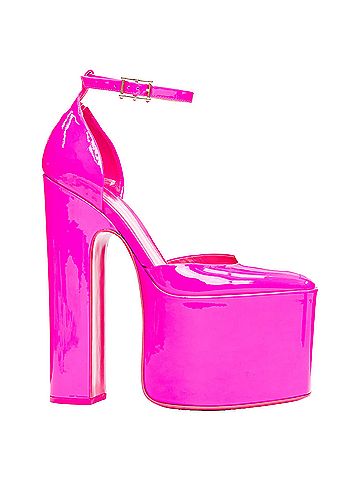 Mario Valentino Valentino Discobox Patent Platform Ankle Strap Heels (view 1)