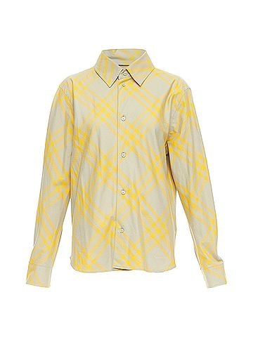 Burberry Burberry yellow khaki knight House Check long sleeve shirt (view 1)