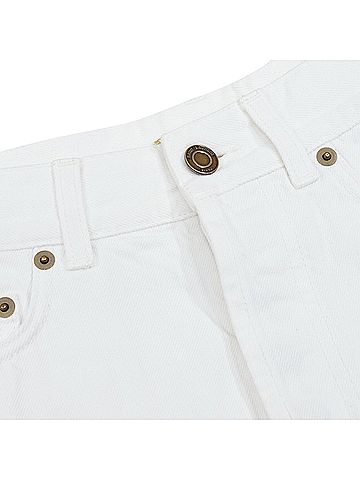 Saint Laurent Saint Laurent cotton cut off frayed jean denim shorts (view 2)