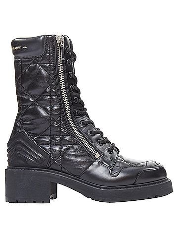 Christian Dior Christian Dior black quilted combat boots (view 1)