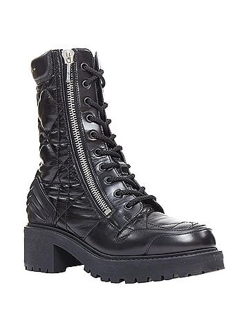 Christian Dior Christian Dior black quilted combat boots (view 2)