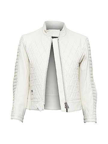 Christian Dior Dior Runway cream goat leather CD bee quilted biker jacket (view 1)