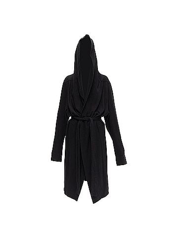 Rick Owens Rick Owens DRKSHDW cotton thick jersey hooded belted robe jacket (view 1)