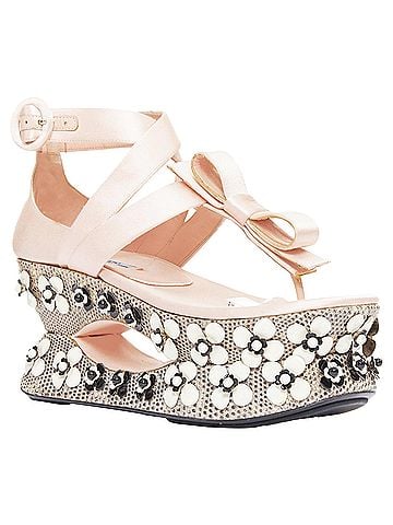 Prada Prada pink satin floral Geisha platforms (view 2)