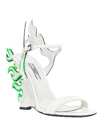 Prada Prada white green flame wedges (view 2)