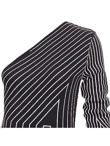 Rick Owens Rick Owens Ziggy geometric graphic lines one shoulder slit dress Rosalia (view 2)