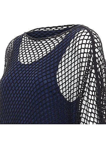 Maison Margiela Maison Margiela black mesh layered tank (view 2)