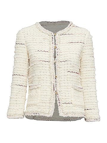 Chanel Chanel cream pink tweed CC cardigan (view 1)