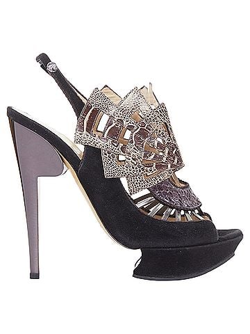 Nicholas Kirkwood Nicholas Kirkwood brown black scaled platform sandals (view 2)