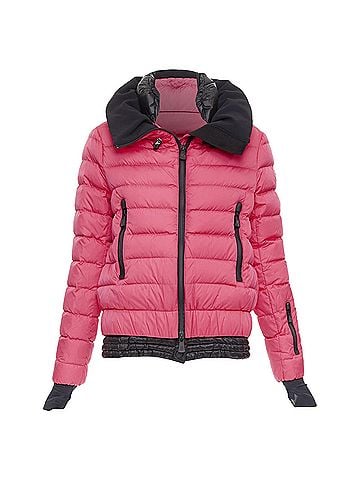 Moncler MONCLER Grenoble pink nylon black trim down filled puffer ski jacket Sz1 S (view 1)