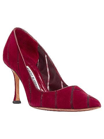 Manolo Blahnik Manolo Blahnik red mesh pumps (view 2)