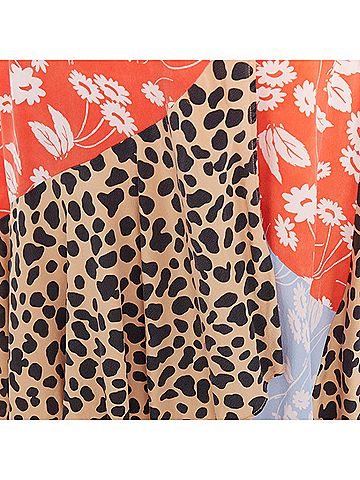 Rixo London Rixo Noleen print patchwork wrap dress (view 2)