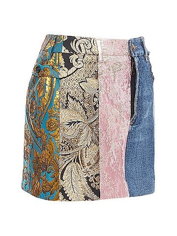 Dolce & Gabbana Dolce & Gabbana Denim Minirock g blue jacquard patchwork mini skirt (view 2)