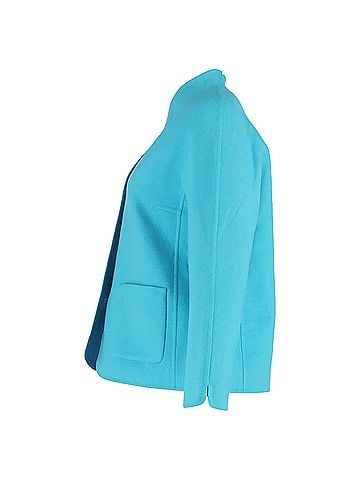 Escada Escada Single-Breasted Jacket with Pockets in Turquoise Wool (view 2)