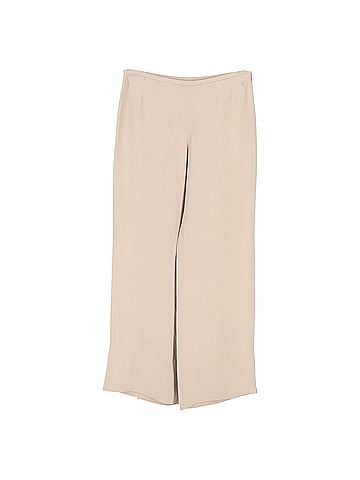 Giorgio Armani Armani Collezioni Wide-Leg Trousers in Beige Silk (view 1)