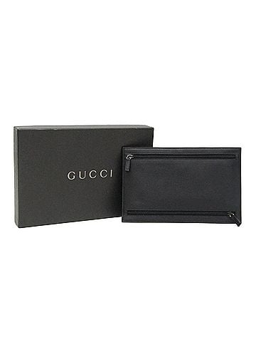 Gucci Gucci 030 2067 1604 Multi-purpose Pouch Men,Women Leather Pouch Black (view 2)