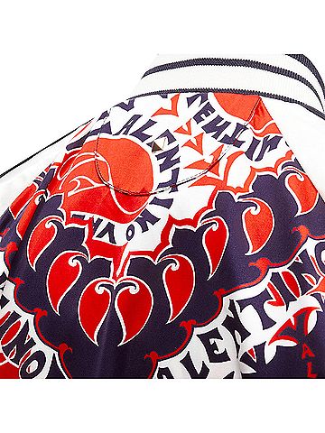 Mario Valentino Valentino manifesto heart bandana satin bomber jacket (view 2)