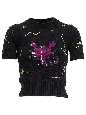 Christian Dior Christian Dior pixel zodiac scorpio wool cashmere cropped sweater (view 1)