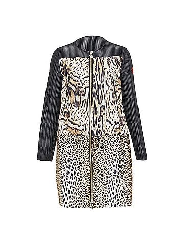 Moncler Moncler Gamme Rouge Runway leopard print mesh long coat (view 1)
