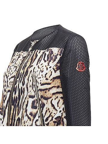 Moncler Moncler Gamme Rouge Runway leopard print mesh long coat (view 2)