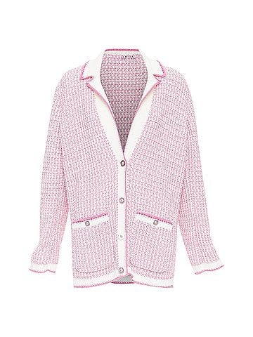Chanel Chanel tweed metallic buttons long knit cardigan (view 1)