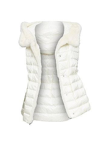 Moncler Moncler Beurre gilet fur trim goose down puffer vest (view 2)