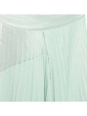 Vince. Vince mint multi fabric panelled pleated midi skirt (view 2)