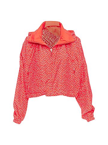 Fendi Fendi Skims Red FF monogram print nylon cropped anorak windbreaker (view 1)