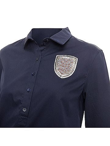 Christian Dior Christian Dior cotton beaded crest badge button down dress (view 2)