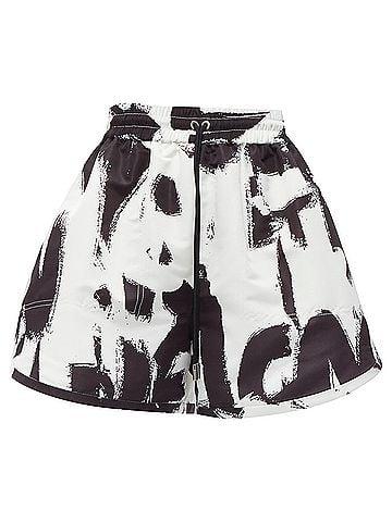 Alexander McQueen Alexander McQueen Brh Graffiti high waisted shorts (view 1)