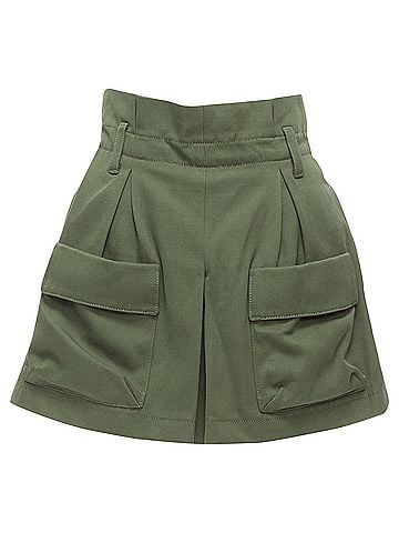 Kea and Joby Valentino Garavani khaki cotton virgin wool high waisted cargp shorts (view 1)