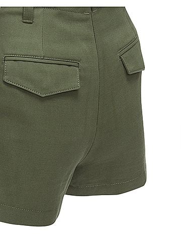 Kea and Joby Valentino Garavani khaki cotton virgin wool high waisted cargp shorts (view 2)