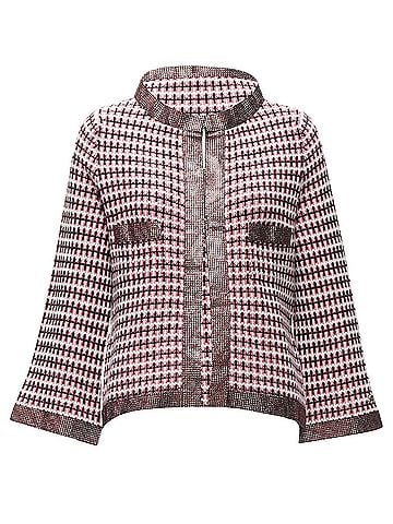 Chanel Chanel cashmere tweed crystal trim swing cardigan jacket (view 1)