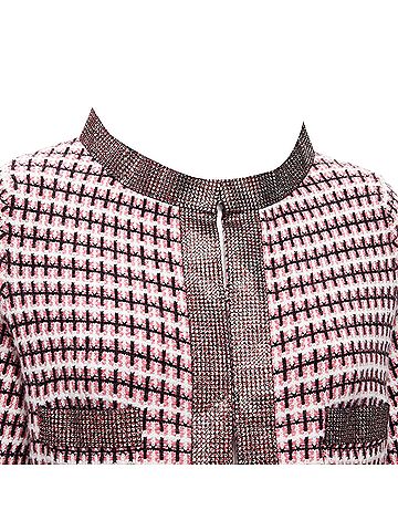 Chanel Chanel cashmere tweed crystal trim swing cardigan jacket (view 2)