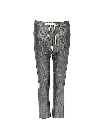 Rosie Assoulin Rosie Assoulin silver iridescent glitter metallic silk tape cropped pants (view 1)
