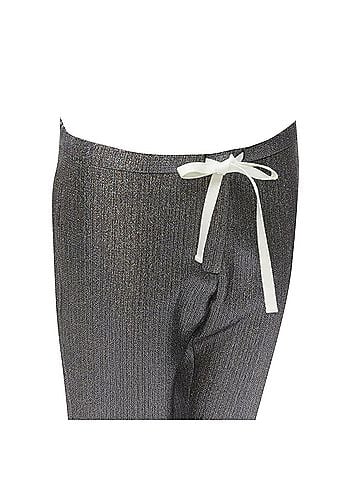Rosie Assoulin Rosie Assoulin silver iridescent glitter metallic silk tape cropped pants (view 2)