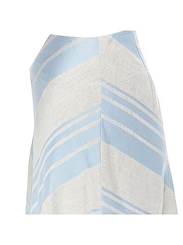 Lee Mathews Lee Matthews striped linen cotton midi casual skirt (view 2)