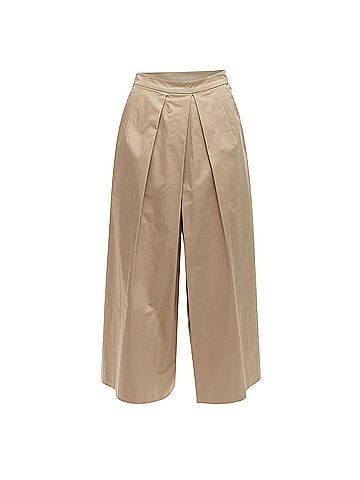 Tome Tome coated cotton tan pleated wide leg pants (view 1)