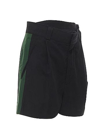 Haider Ackermann Haider Ackermann grosgrain trimmed side pleated shorts (view 1)