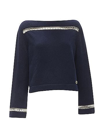 Chanel Chanel cashmere chain trim boat neck sweater (view 1)