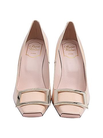 Roger Vivier Roger Vivier Trompette Pumps in Nude Patent Calf Leather (view 2)