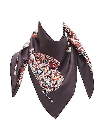 Hermès Hermes silk Sulfures Press Papier floral print scarf (view 1)