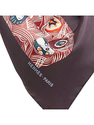 Hermès Hermes silk Sulfures Press Papier floral print scarf (view 2)